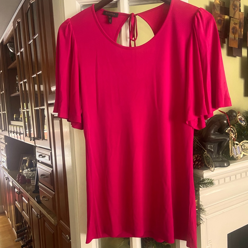 ESCADA Hot Pink Short Sleeve Shirt - Size 40